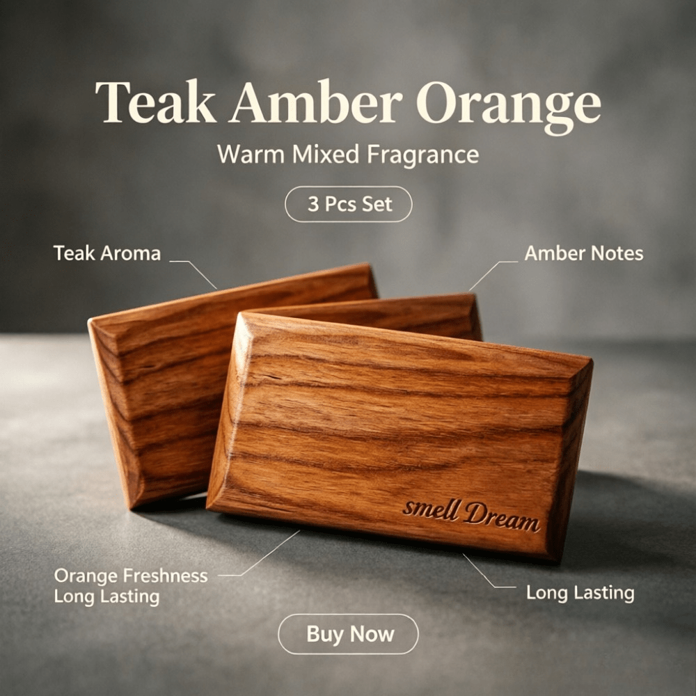 Home Fragrance Logo - Car Air Freshener Teak Amber Orange