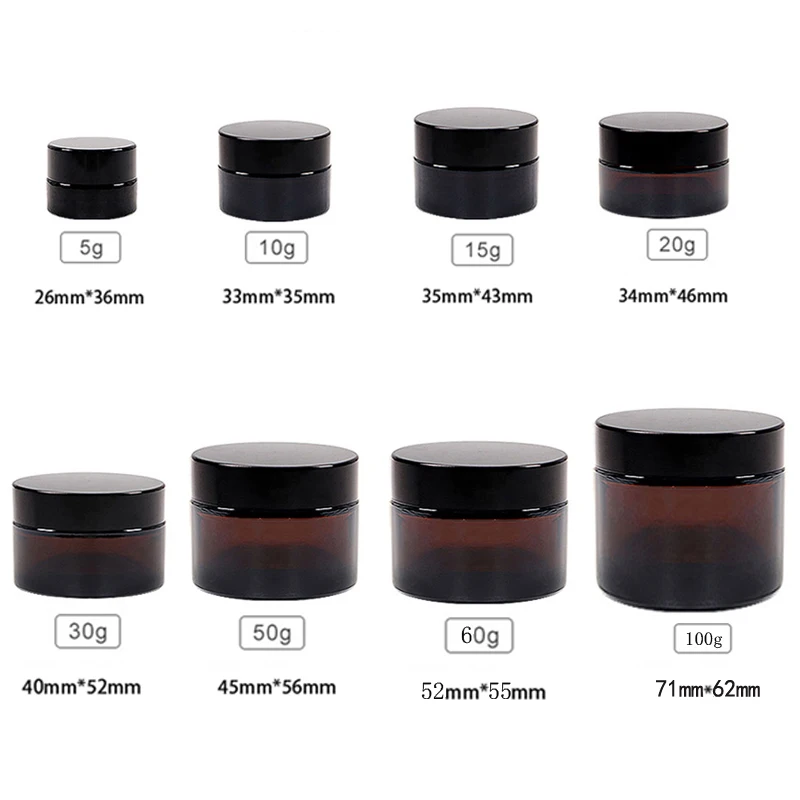 5Pcs 5g-100g Amber Empty Glass - Amber Jar Candle review and price