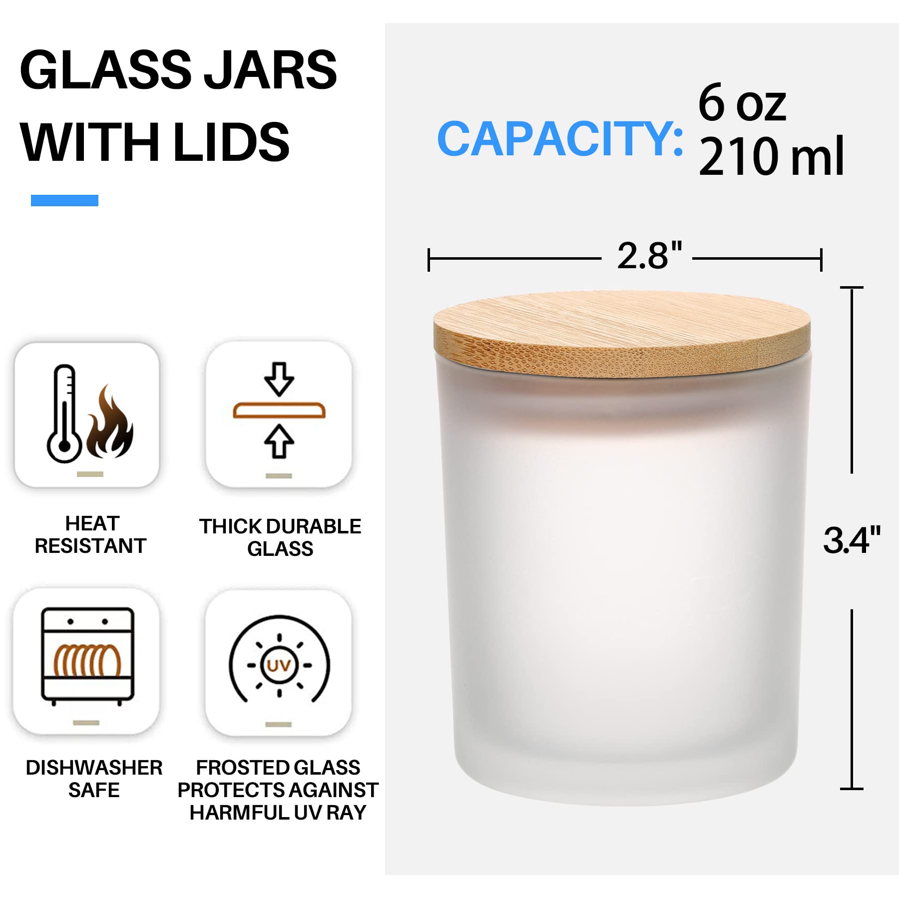 6-Pack 6OZ Frosted Amber Glass - Amber Jar Candle review and price